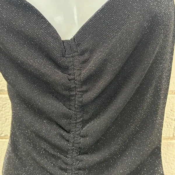Lulu’s Black Sparkly Ruched Bodycon Mini Dress size S NWT - Image 7