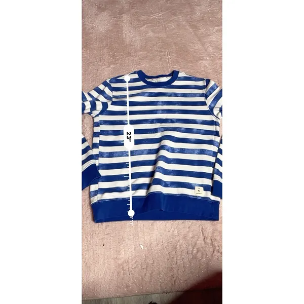 Free Assembly Small Blue Crewneck Sweatshirt Long Sleeve Casual Pullover I0217‎ - Image 5