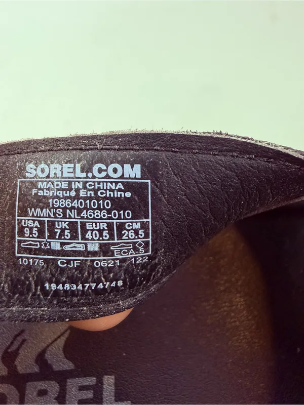 Sorel‎ Slingback Platform Wedges Black with Olive Trim Size 9.5 - Image 7