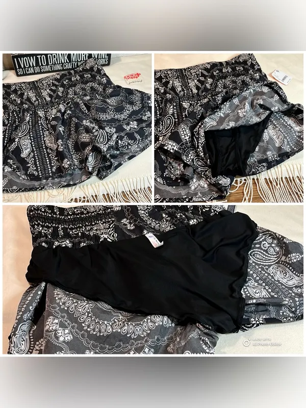 FP Movement Free People Way Home Paisley Printed Shorts Carbon Small NWT - Image 8
