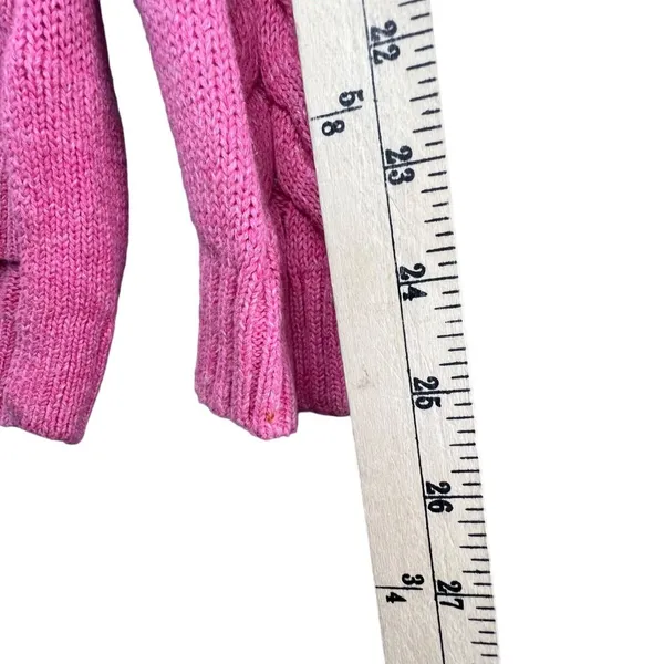 Tommy‎ Bahama Cable Knit Sweater Womens Small Pink Hooded Pullover Linen Cotton - Image 10