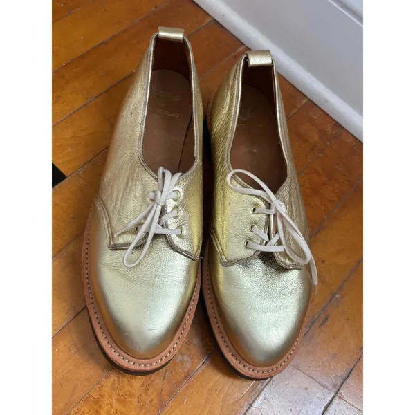 Dr. Martens Gold Leaf 3-Eyelet Oxford Shoes Made in England US 9L UK 7 - Image 4