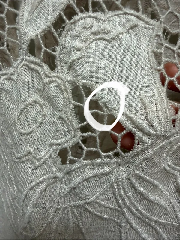 Ulla Johnson Aimee Linen Lace Eyelet Top Floral Embroidered Tan Size 4 - Image 10