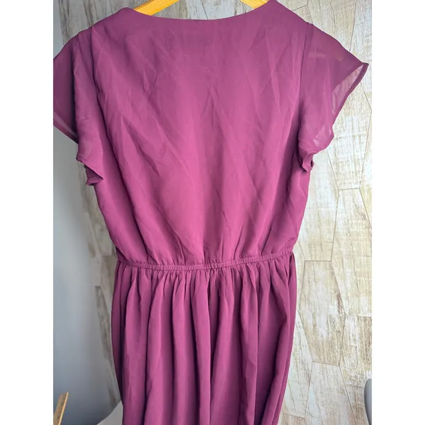 Lulus‎ Heavenly Hues Burgundy Maxi Dress Flutter Sleeve XS NWT - Image 4