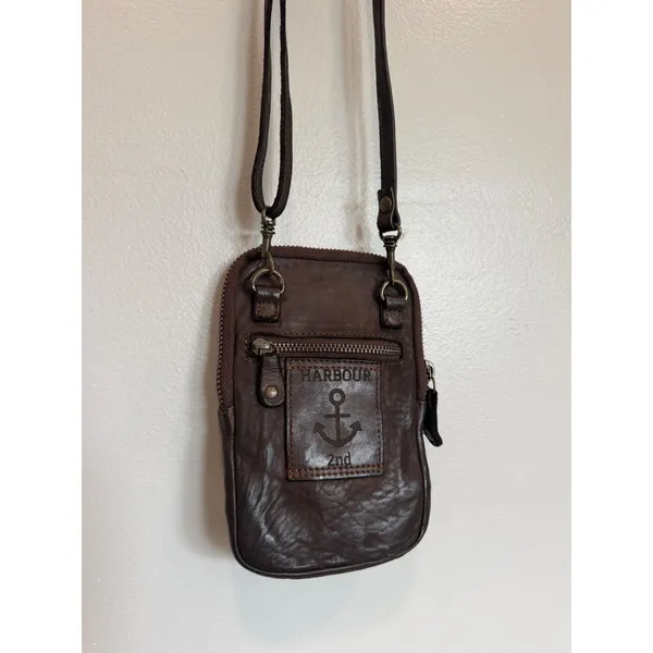 Harbour 2nd Crossbody Bag Womens OS Brown Leather Anchor Logo Small Boho Utility - Image 2