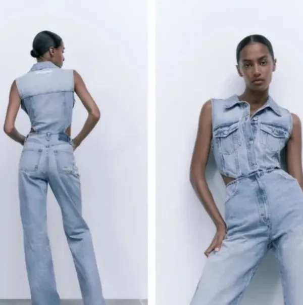 ZARA Denim Jumpsuit - Image 2