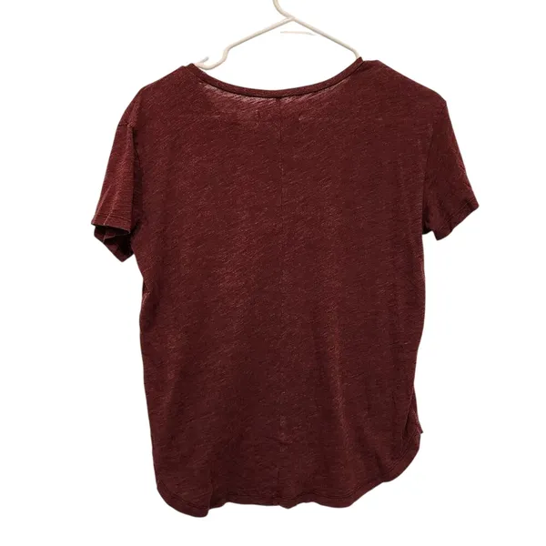 Abercrombie & Fitch Maroon Short Sleeve Spellout Collegiate Tee Shirt Size Small - Image 2