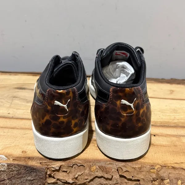*NEW* Puma Pointy Creepers Patent Black and Tortoise Lace Up Size 10 A43‎ - Image 6