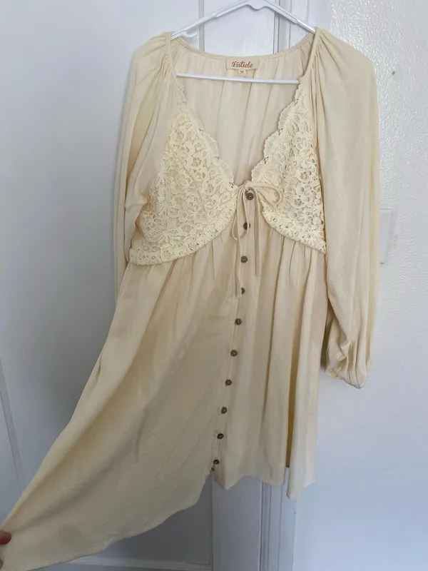 Cream BoHo Dress - Image 2