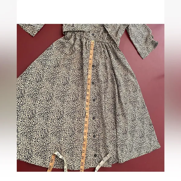 Melloday Midi Dress Small Animal Print Belted Shirt Dress Career Office Work - Image 12