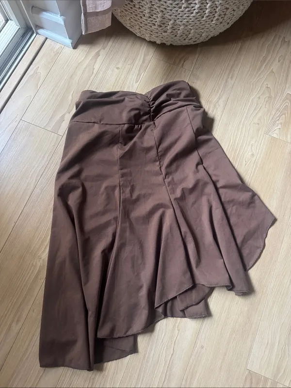 Brown Asymmetrical Skirt Size XS - Image 3