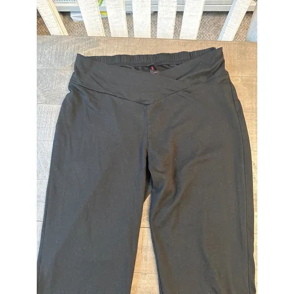 Romwe Women's Black V Shaped Waist Flare Casual Pants Size Large - Image 2