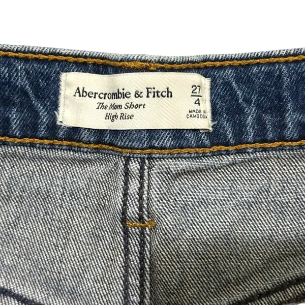 Abercrombie & Fitch The Mom Short High Rise Denim Cutoff Blue Womens 27 4 - Image 4