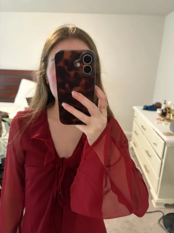 Burgundy Boohoo Dress - Image 2