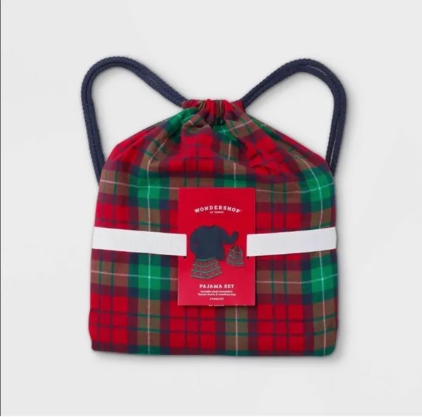 wondershop women's plaid 3pc backpack and pajama set - Image 4