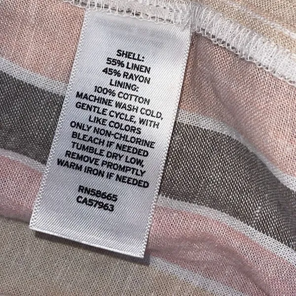 Caslon Womens Striped Square Neck Linen Blend‎ Maxi Dress Pink Cabana Medium NWT - Image 11