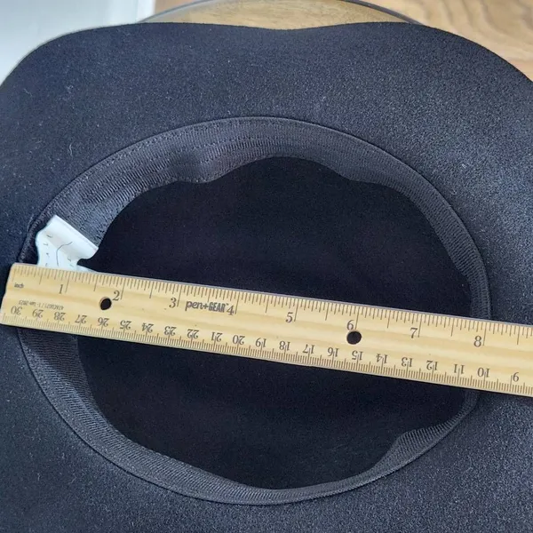 Kendall and Kylie Black Wool Fedora Hat with Faux Leather Trim One Size - Image 7