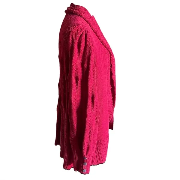 VTG JH Collectible Red Cardigan Sweater Women’s 3XL NWT! Grandmacore Ski Lodge - Image 3