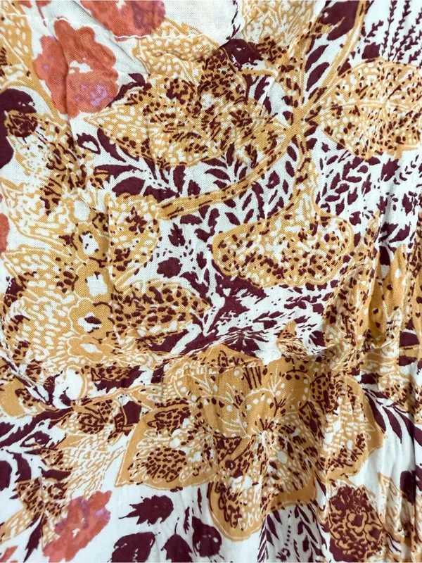 Pilcro large Brown Multicolor Floral 100% Viscose Romy Button-Up Shirt paisley - Image 4