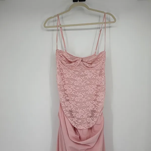 Peppermayo‎ Romy Maxi Dress Pink Lace Bustier Size 12 2XL Formal Coquette Gown - Image 3