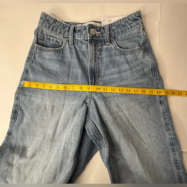 Hollister Womens Ultra High-Rise Baggy Jeans Size 2S /w26 Short‎ Blue Y2K NEW - Image 6