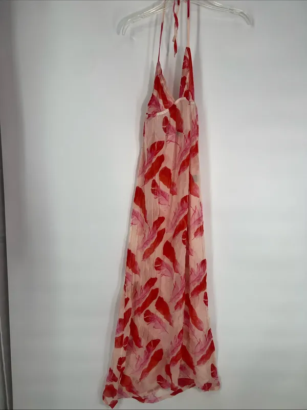 Vintage Beautiful Bottoms London rebranded ASCENO Pink Red Silk Halter Maxi - Image 8