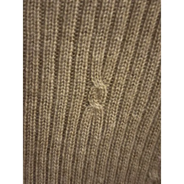 Talbots 100% Camel Hair Mock Neck Ribbed Cable Knit Sweater‎ Tan Brown Womens M - Image 2