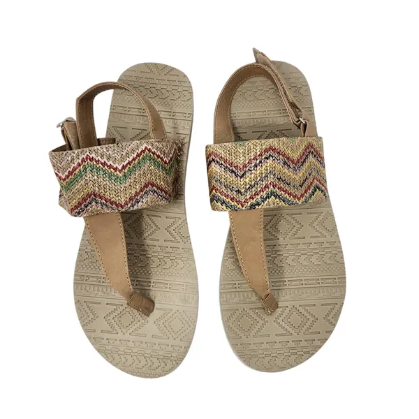 Luk Ees By Muk Luks Multicolor Slingback Casual Flats Thong Sandals Size 9 - Image 2
