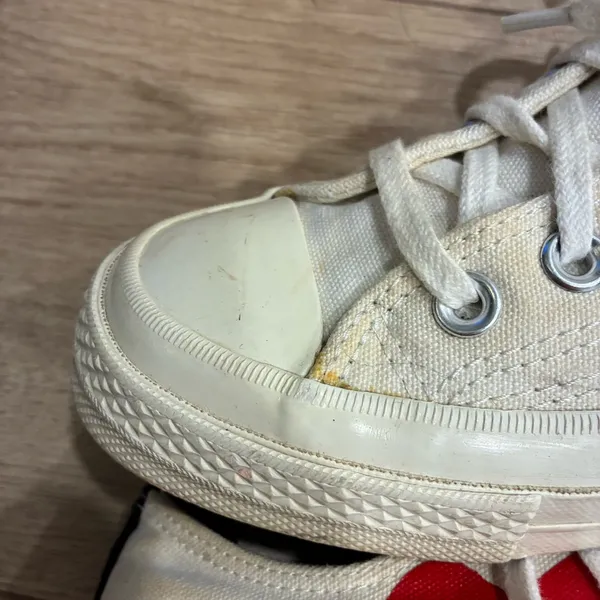 Converse x Comme Des Garcons PLAY Cream Low Top Sneakers Size 5 Men’s/Women’s 7 - Image 6