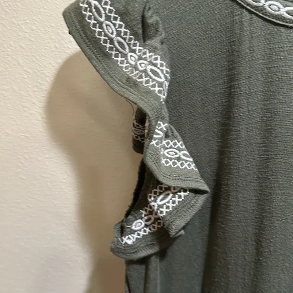 THML size small Flutter Sleeve Olive Dress - Image 7