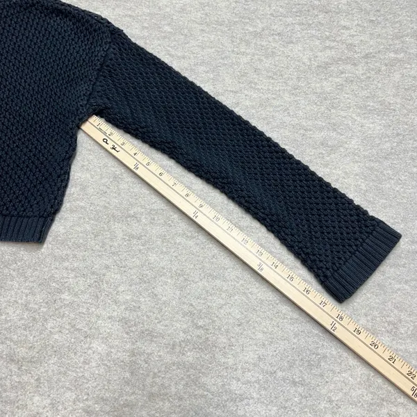 Dark‎ Coquette Y2K Gina Tricot XS Cropped Sweater Chunky Open Knit Crew Neck GUC - Image 6
