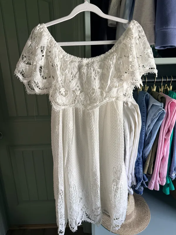 Tuckernuck Avalon White Lace Mini Dress - Image 3