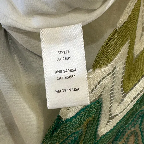 NEW Sadie & Sage The‎ Tides Maxi Dress Green Chevron Crochet Spaghetti Strap L - Image 10
