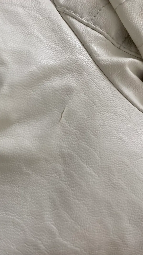 White Leather Jacket Size XL - Image 7