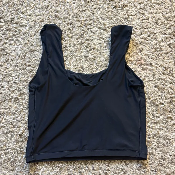 Aerie Smoothez Black Seamless Cropped Tank Top in Black Size Women’s Medium - Image 2