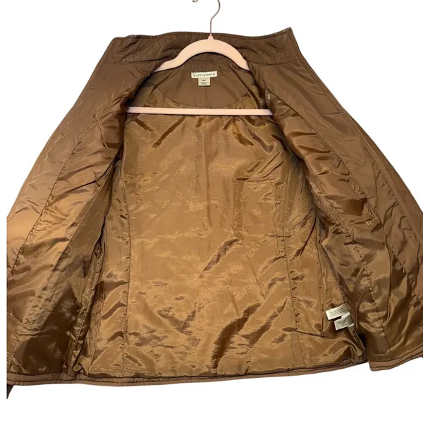 Cutter & Buck Womens‎ Brown Quilted Full Zip Mock Neck Jacket Small Lightweight - Image 4