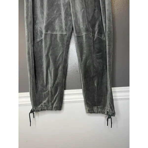 Urban Outfitters Velour Pants Womens Medium Green Jogger Drawstring Relaxed Fit - Image 3