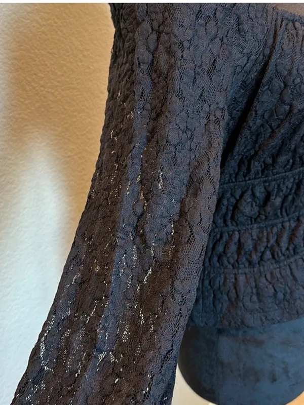 Black Lace Peplum Long - Image 5