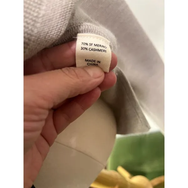 Womens Minimalist Quiet Luxury Cashmere Polo Sweater Preppy Beige XS S - Image 8