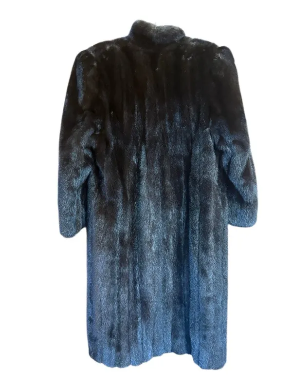 Nicholson Furs Vintage full-length dark ranch Mink Coat Sz L - Image 2