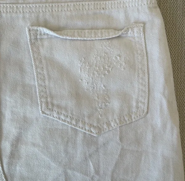 Signature 8 Distressed White Denim Skirt - Image 3