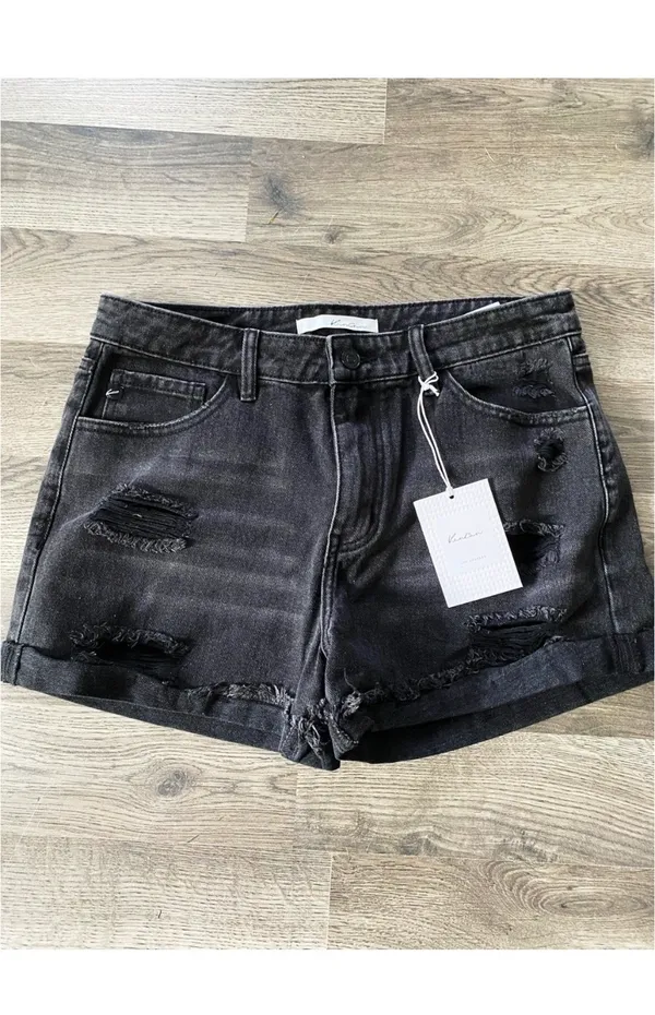 KanCan USA Black Distressed Shorts - Image 4