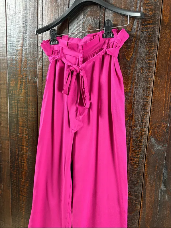 Lucy Paris High-Rise Paperbag Wide-Leg Pants - XS - Image 3