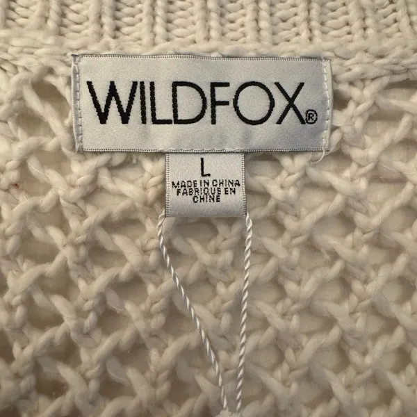Wildfox Woven Women’s Pinkish Lavendar Cream Sweater Size Large - Image 8