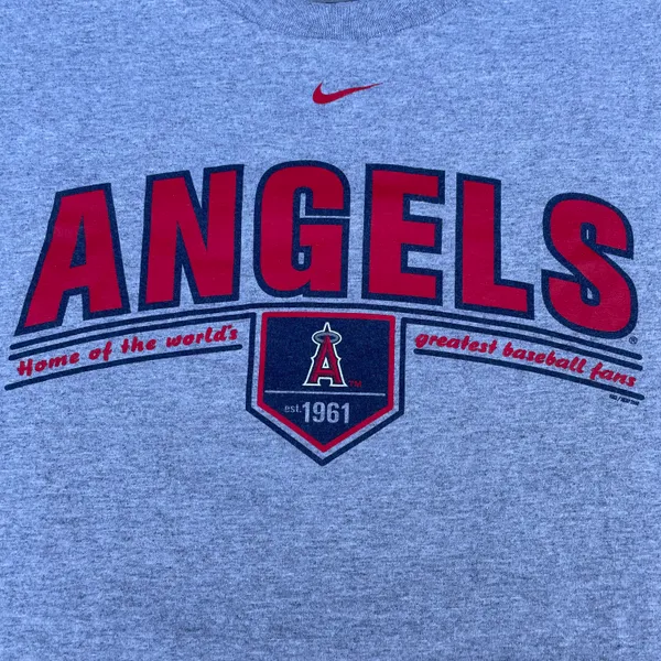 Nike Vintage Los Angeles Angels Grey Graphic T-shirt - Image 3