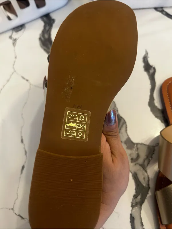 Jack Rogers Metallic Gold Cross-Strap Slide Sandals - Image 3