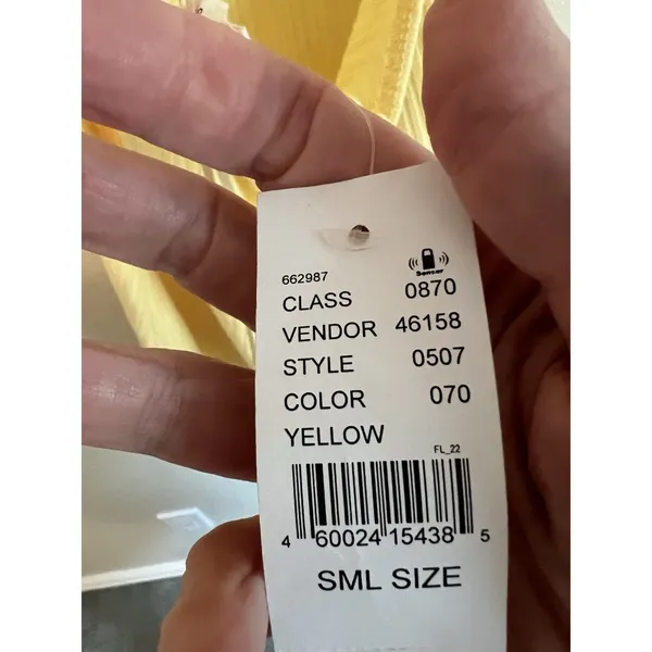 Pacsun Sun‎ Dress Size S Butter Yellow Strappy Back Mini Ribbed - Image 7