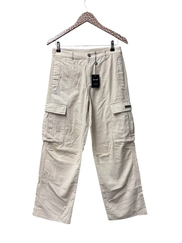 YoungLA Womens Metro Cargo Pockets Pants Womens Beige Khaki Small NEW NWT - Image 2