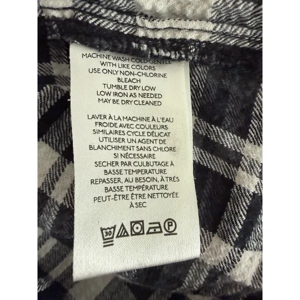 Free People We The‎ Free Indigo Skies White/Black Plaid Shirt Women's Size Small - Image 13