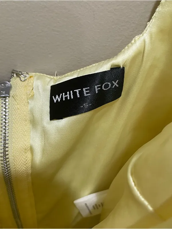White Fox Let's Have Some Fun Lace Bustier Tank Top Lemon Yellow Size Small - Image 4
